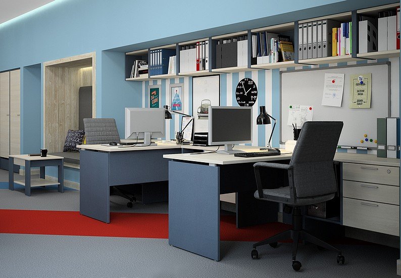 Стол с перегородками для 4 сотрудников Инновация - вид 18