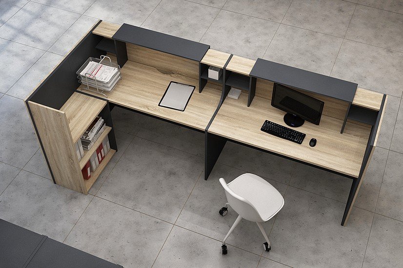 Стол с перегородками для 4 сотрудников Инновация - вид 24