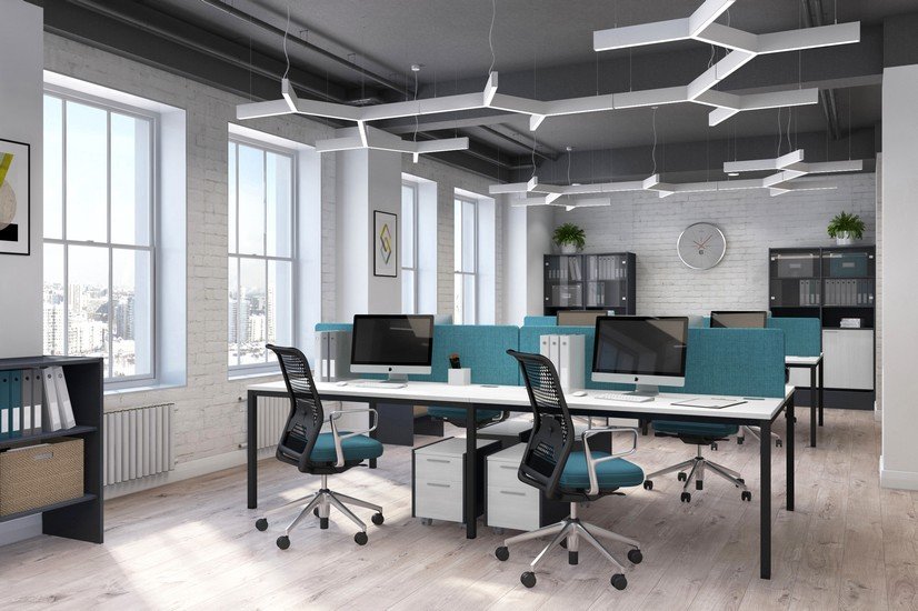 Стол с перегородками для 4 сотрудников Инновация - вид 6