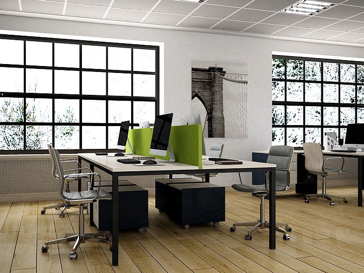 Стол с перегородками для 4 сотрудников Инновация - вид 11